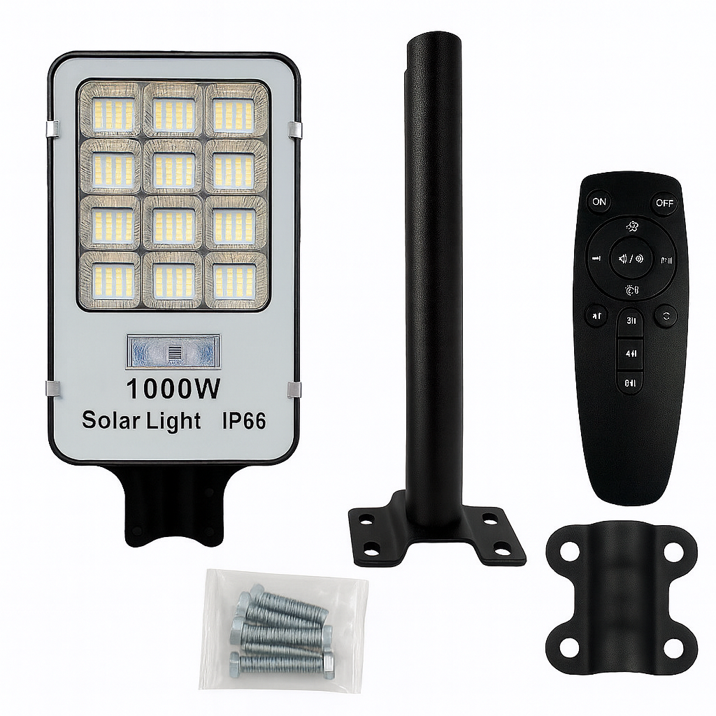 Farola solar Sanda 1000W – Iluminación exterior de alto rendimiento