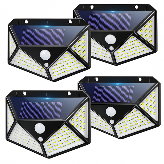 Lámpara solar Quadra – 100 LED para exteriores con sensor